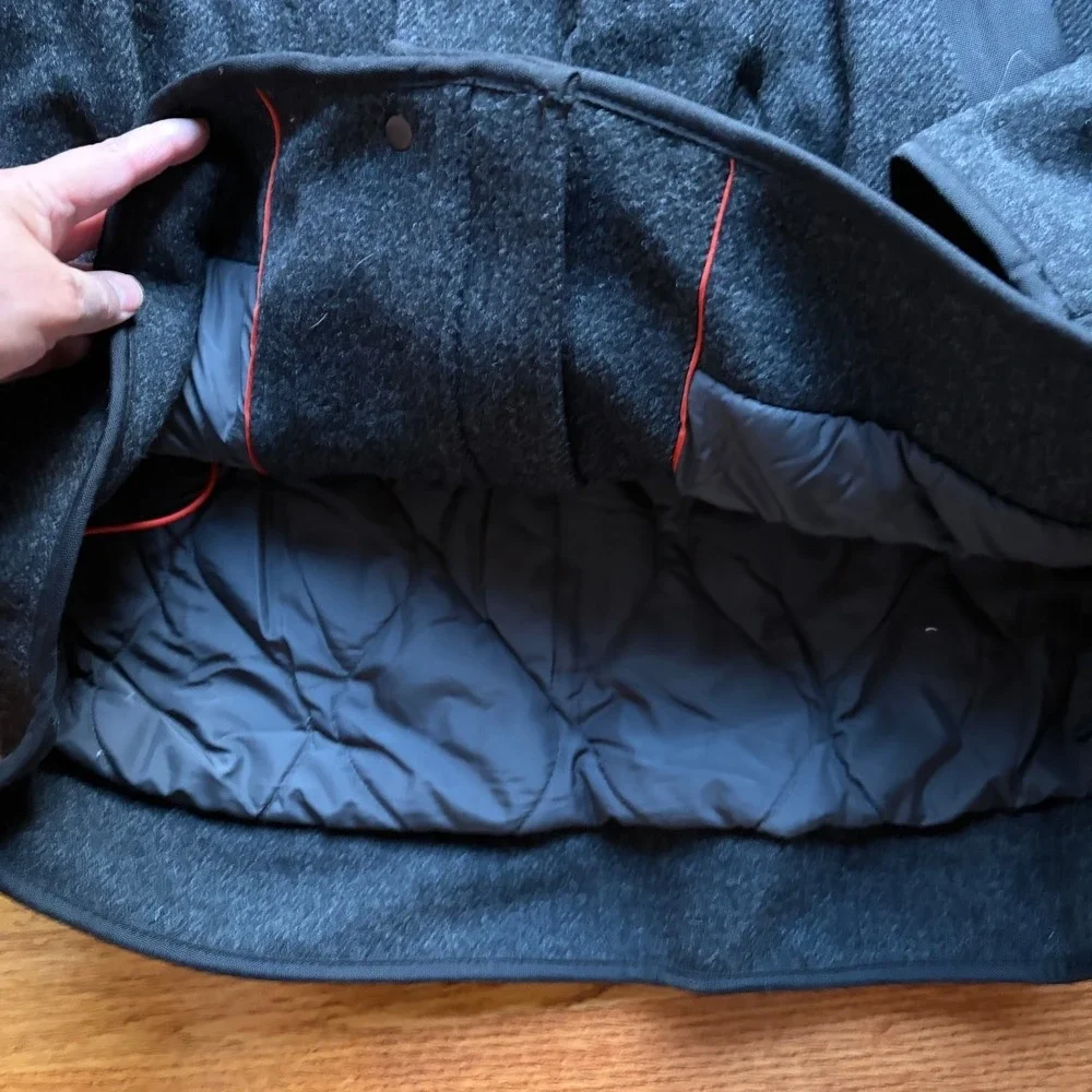Banana Republic Wool Blend Jacket Mens L Charcoal Field‎ Coat Outdoor Vintage